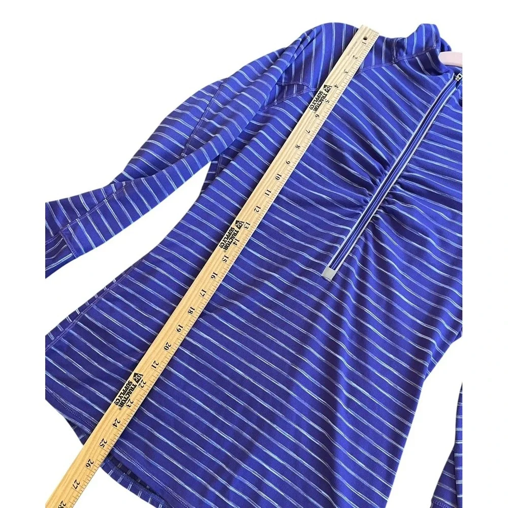 Athleta Elite Half Zip Pullover Women's m medium Purple Striped Top 964325-00-2 - Picture 6 of 9